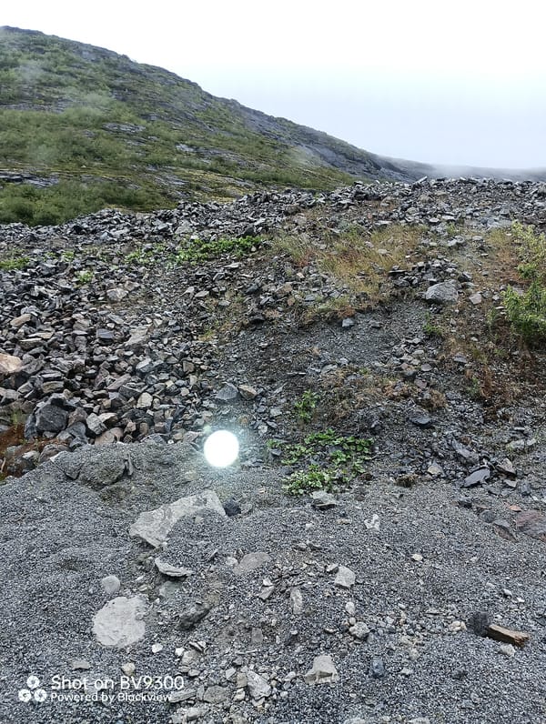 Rocky quarry or construction terrain in rural Russia