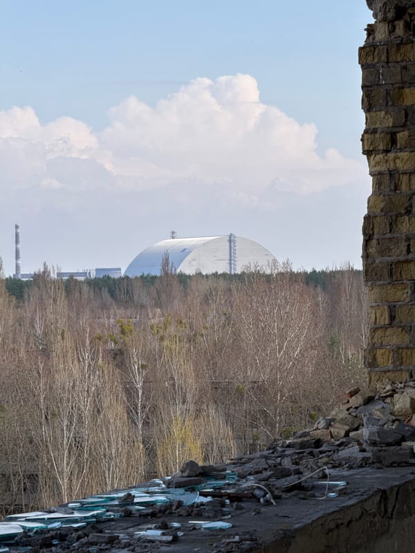Witnesses document Chernobyl power plant views from abandoned Prypiat buildings