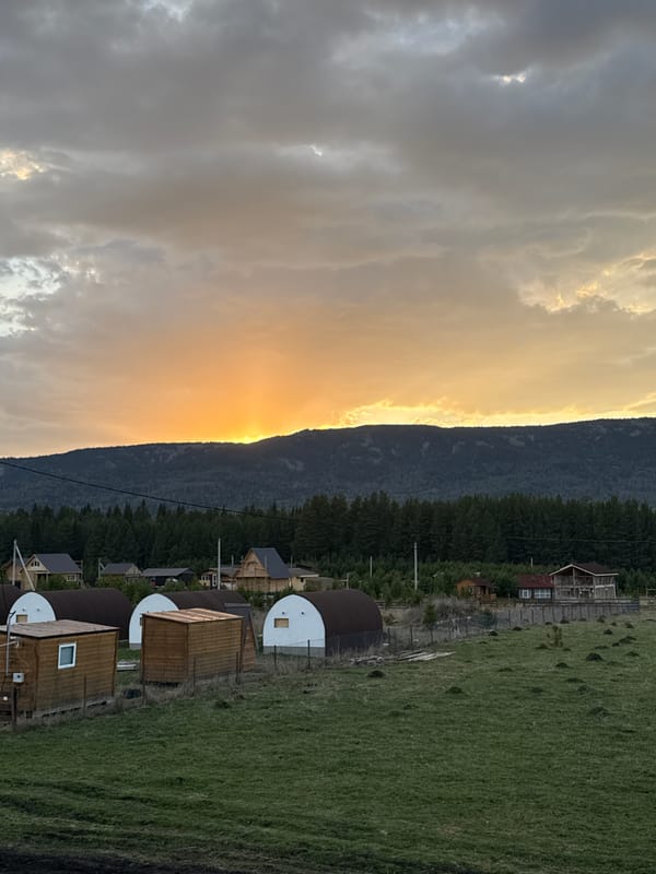 Rural scenes documented in Tyulyuk featuring landscape and dog