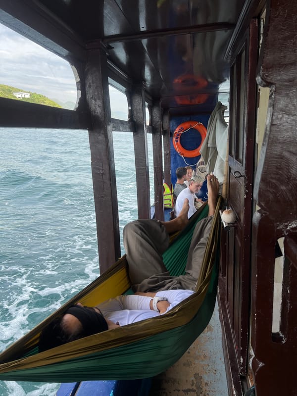 Hammock nap on a boat off Nha Trang's coast