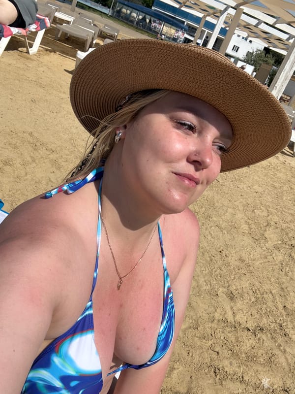 Woman photographed relaxing outdoors in Anapa, Russia