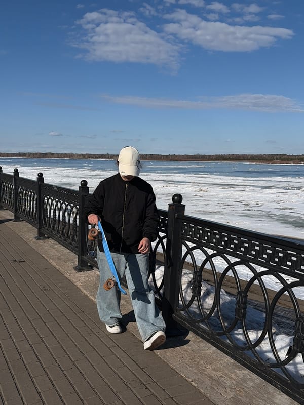 Spring scenes captured along Kama River waterfront in Sarapul