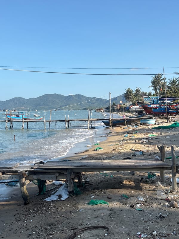 Morning beach life documented in Bac Nha Trang Ward
