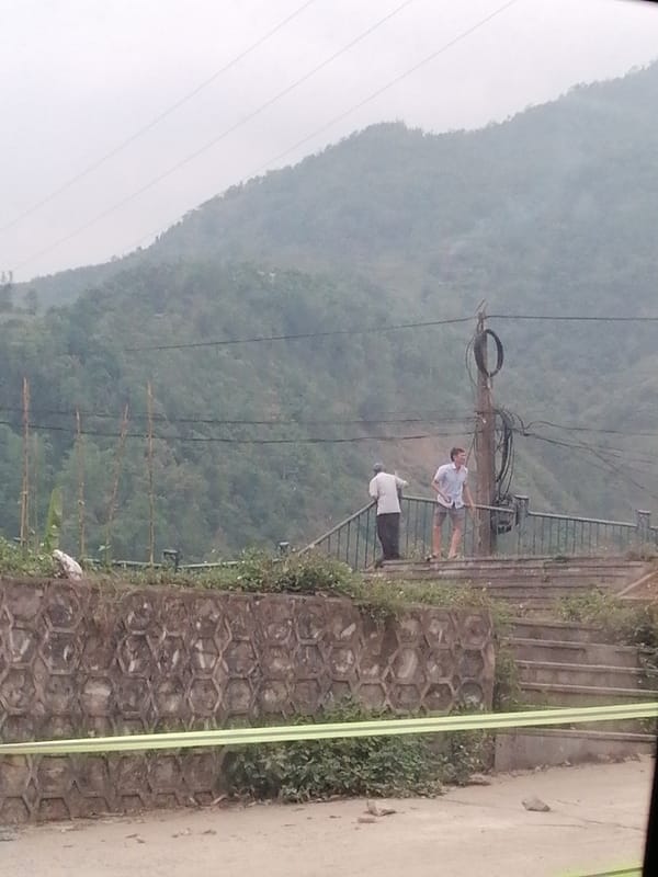 Construction work continues in mountainous Trung Chải, Vietnam