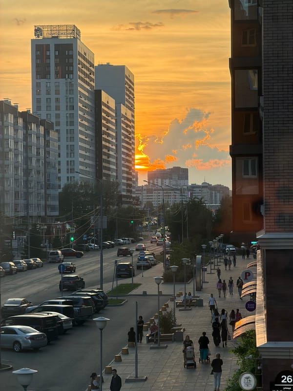 Krasnoyarsk golden hour views mixed with cozy apartment snapshots