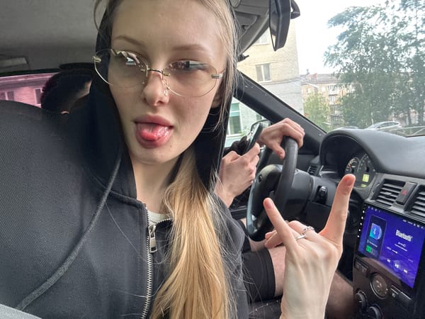 Woman photographed driving through Perm, Russia
