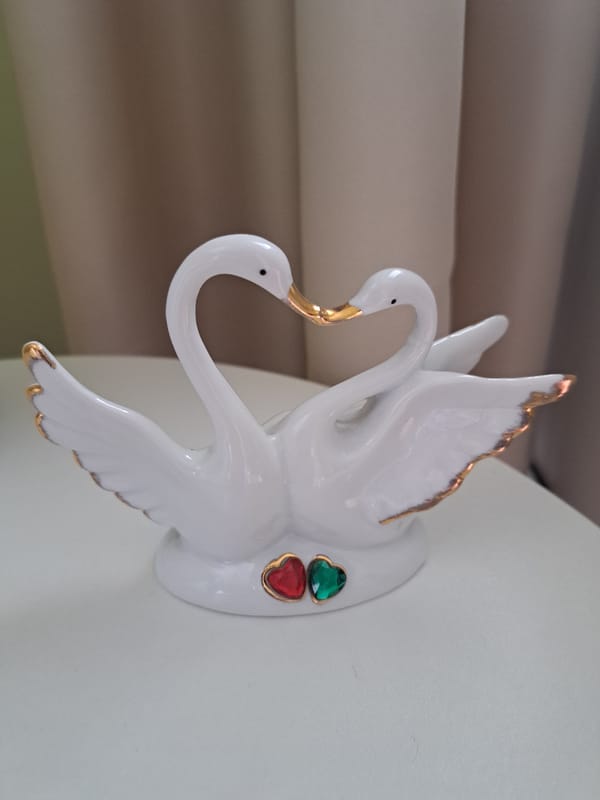 Ceramic figurines and plush toys on display in Irkutsk
