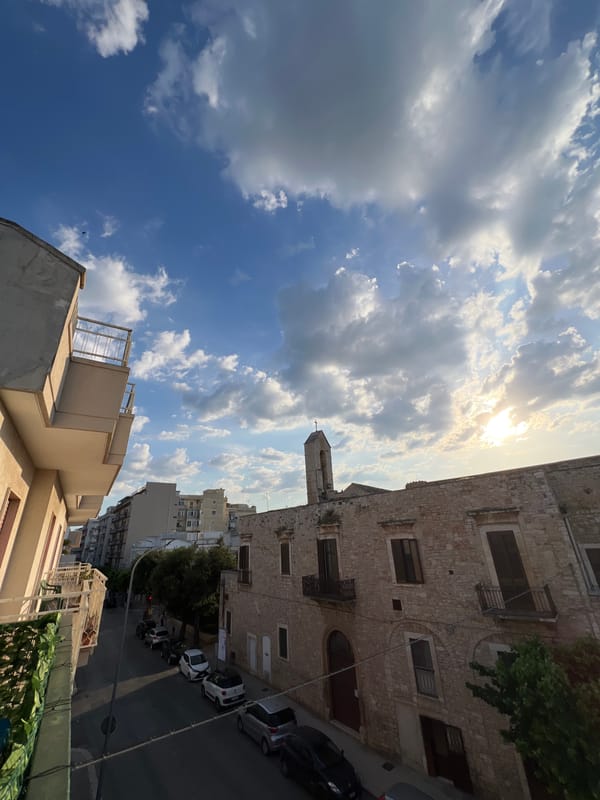 Quiet afternoon moments captured across Bitonto, Italy homes and streets