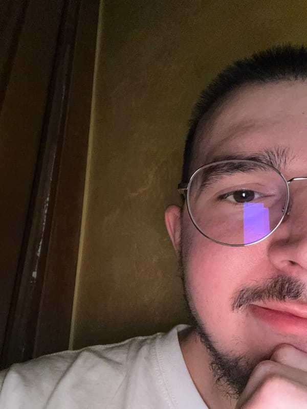Man takes indoor selfie in Razlog, Bulgaria
