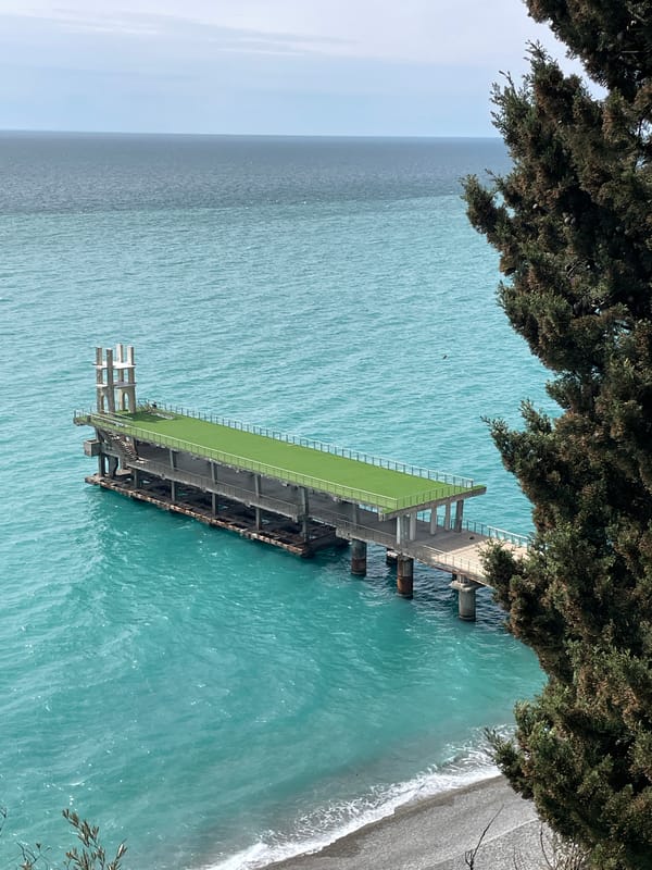 Black Sea pier and coastal structures documented in Abkhazia