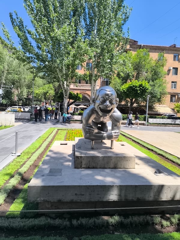 Sculpture and art installations across a museum and public grounds