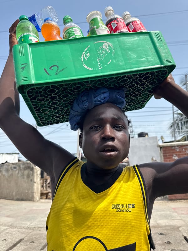 Street vendor and schoolchildren spotted in Igboefon, Nigeria