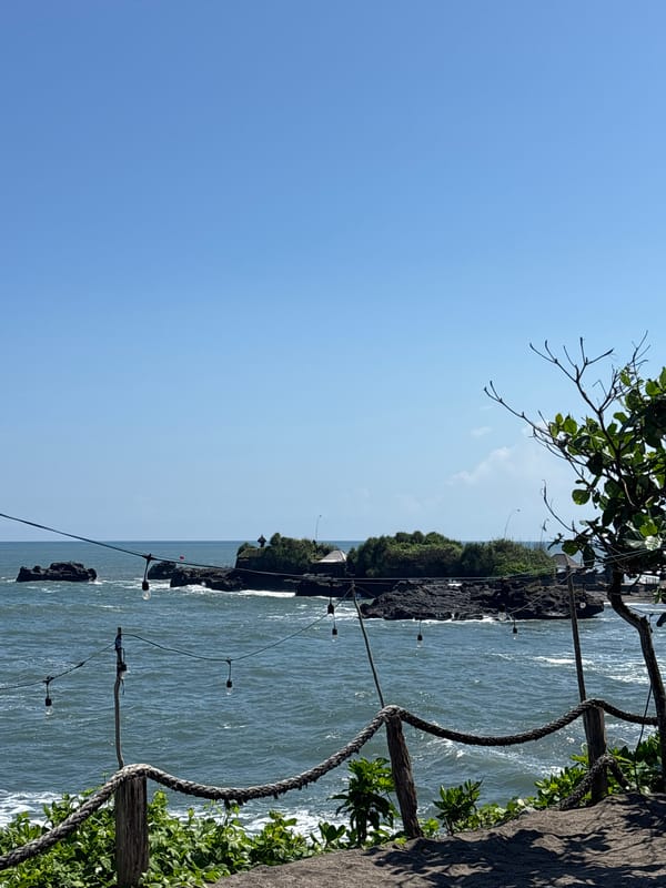 Early morning tourism activity captured at Mengwi coastal attractions