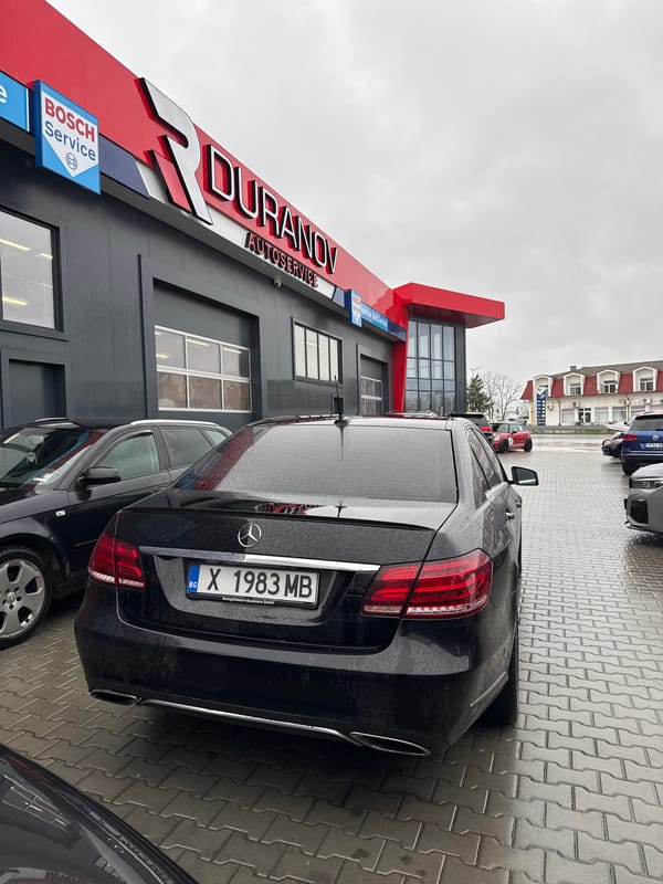 Mercedes-Benz parked at auto service shop in Dimitrovgrad