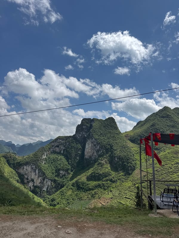 Morning mountain landscape observed in northern Vietnam commune