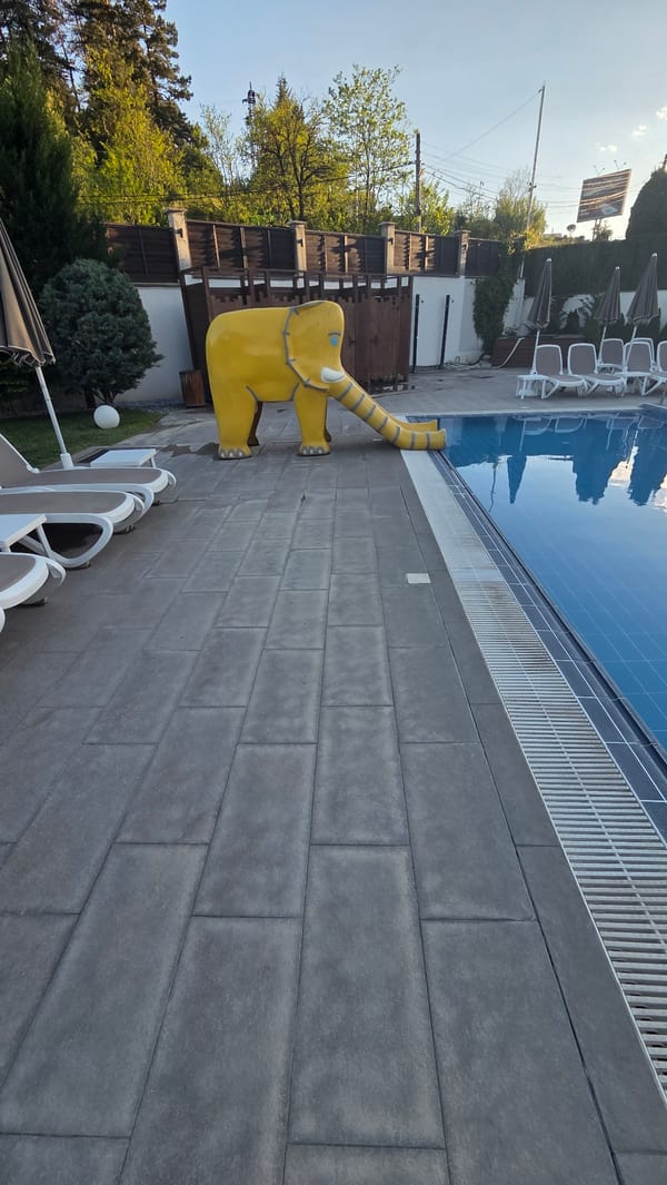 Swimming pool scenes documented in Bania, Bulgaria