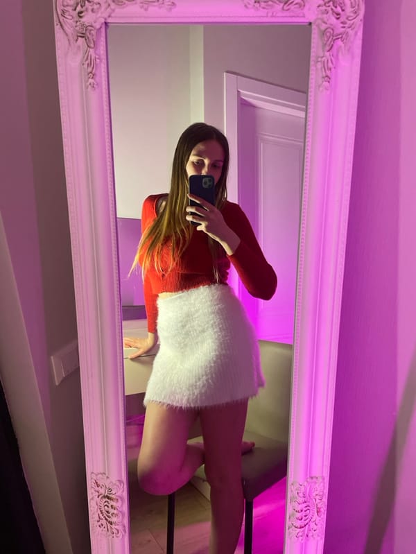 Woman documents evening at home with pets in Batumi