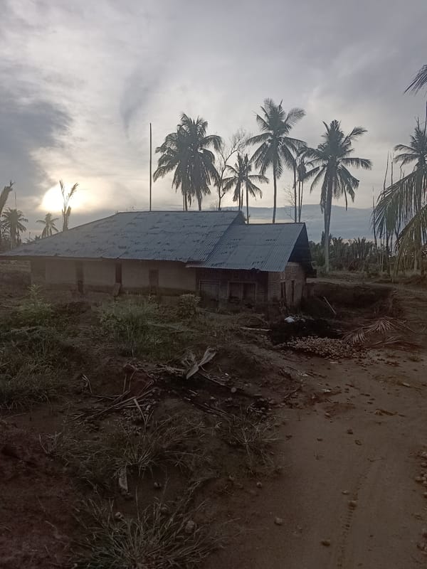 Flood or landslide damage across Meunasah Raya village