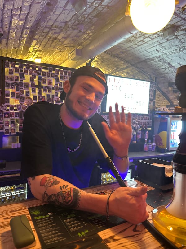 Young man enjoys night out at Krasnoyarsk club venue