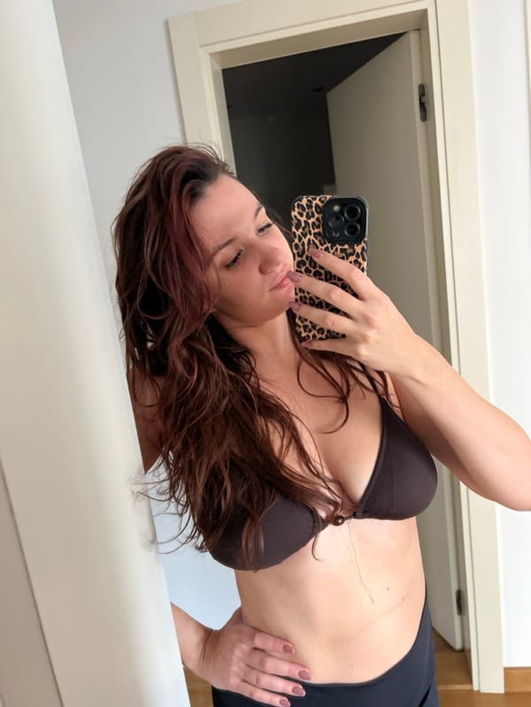 Woman documents personal day through selfies in Budva, Montenegro