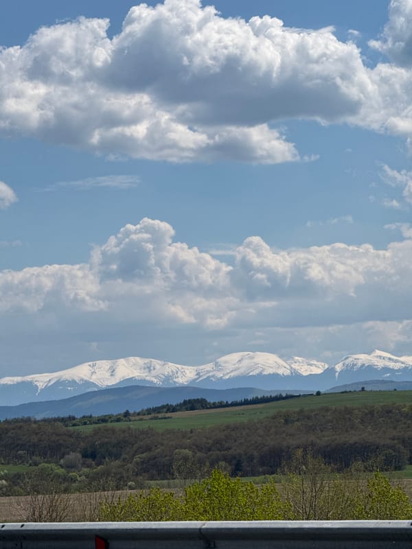 Roadside landscape view documented in Vakarel, Bulgaria