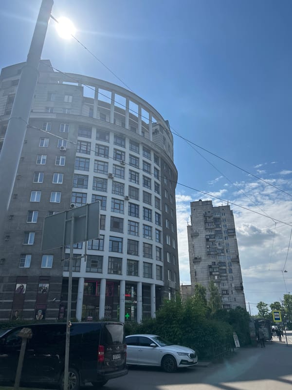 Morning street life documented in Saint Petersburg