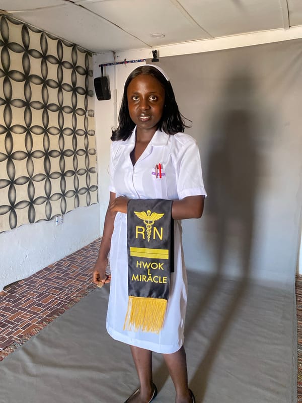 New registered nurse celebrates graduation in Vom, Nigeria