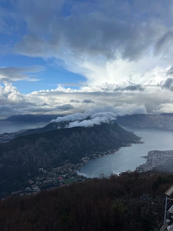 Panoramic Bay of Kotor view captured from Montenegro mountains