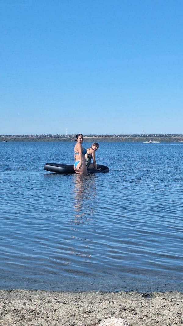 Riverside float on the Dnipro near Ukrainka