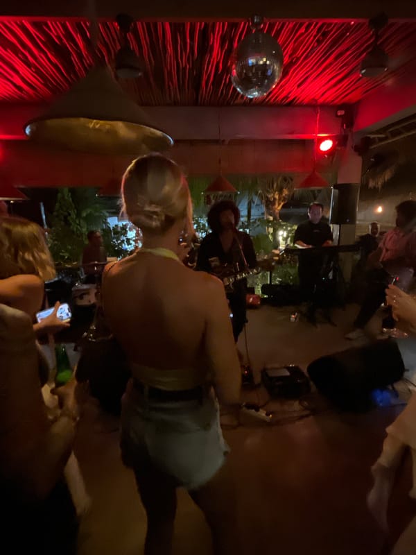 Live band night at a Bali open-air venue