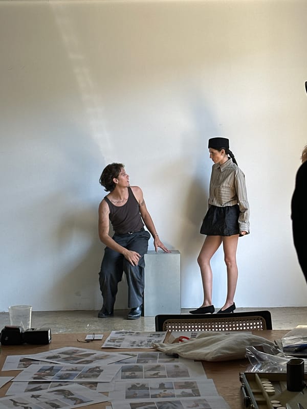 Fashion shoot in progress at a London studio