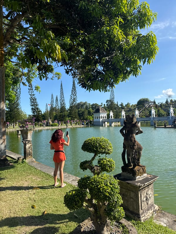 Morning visit to Balinese water palace documented in Karangasem
