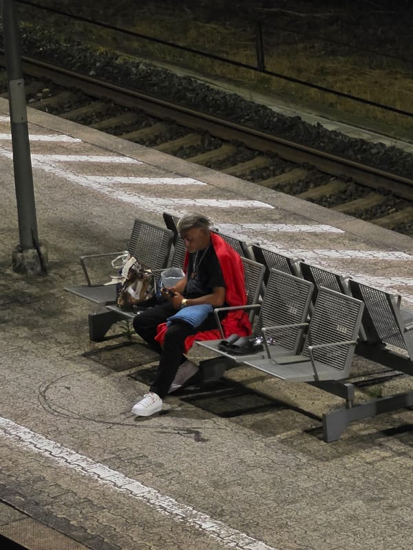 Late-night scenes at Bischofsheim train station