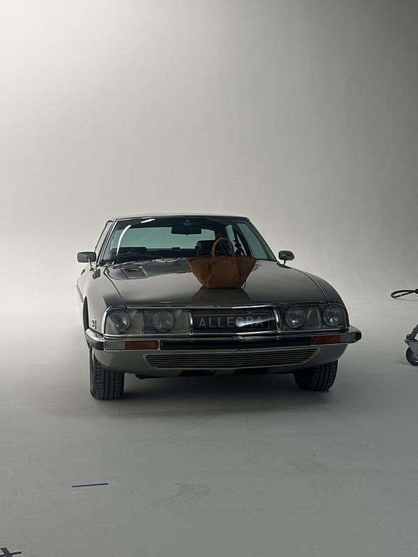 Classic car photographed in professional London studio setup