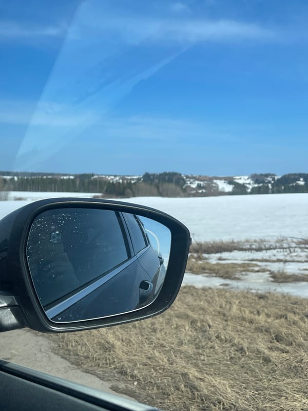 Winter landscape views captured during morning drive near Kueda