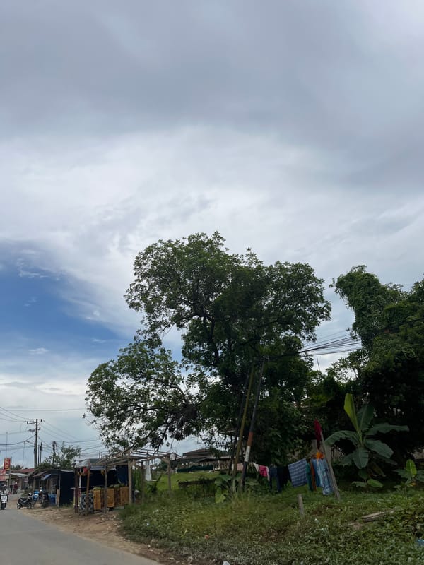 Quiet roadside scenes across three small Indonesian towns