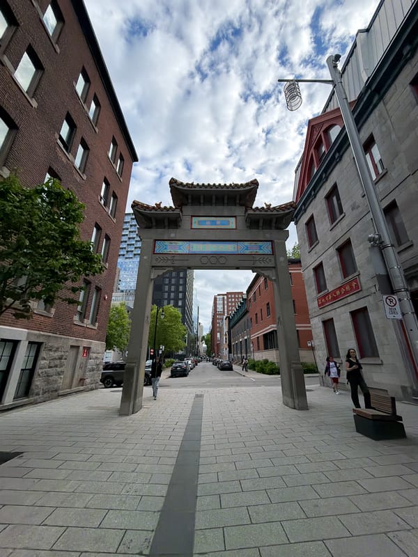 Street photography captures Montreal's Chinatown gate and architecture