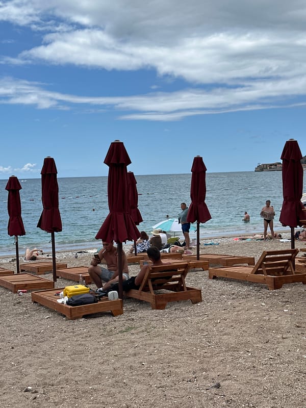Summer beach life documented in Budva, Montenegro