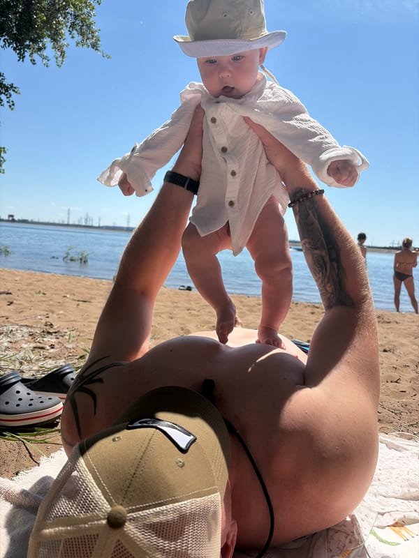 Baby's first beach day in Noviy, Russia