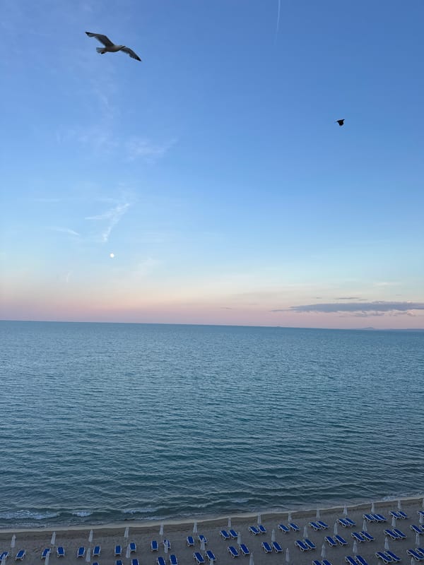Day-to-night transition captured in coastal Nesebar, Bulgaria