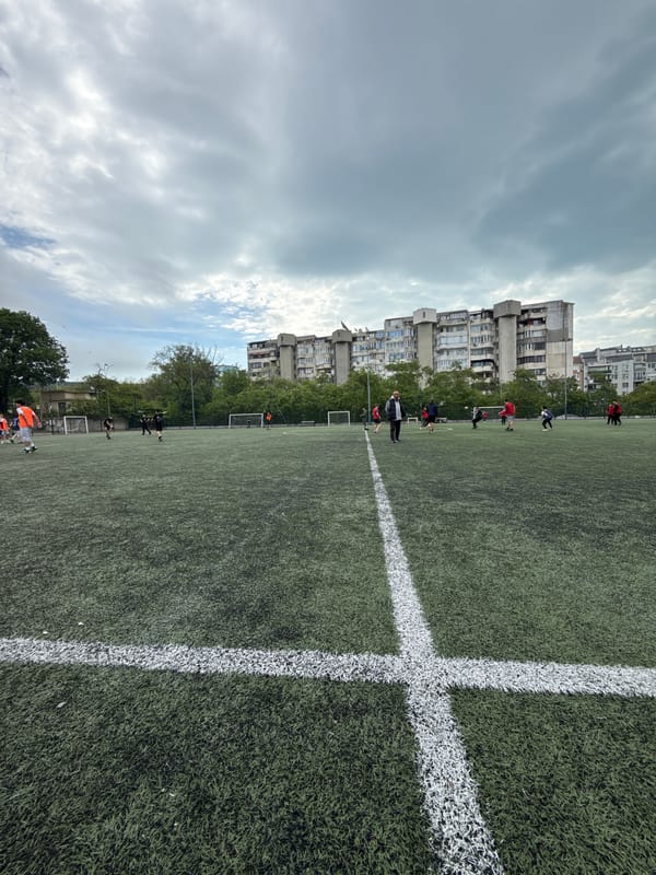 Early morning soccer match observed in Varna, Bulgaria