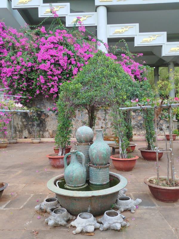 Late-night documentation of Ho Chi Minh City gardens and architecture