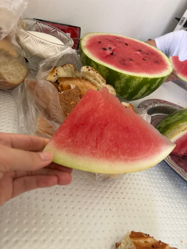 Watermelon and braids: a July morning in Astana