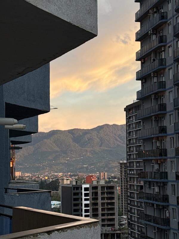 Sunset views captured from Batumi high-rises overlooking Black Sea