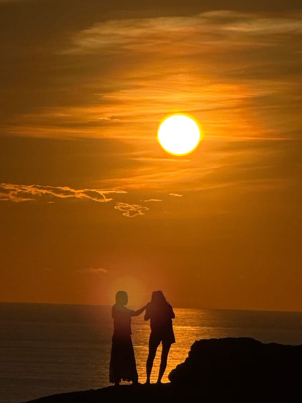 Golden hour on the cliffs and shores of Lý Sơn Island