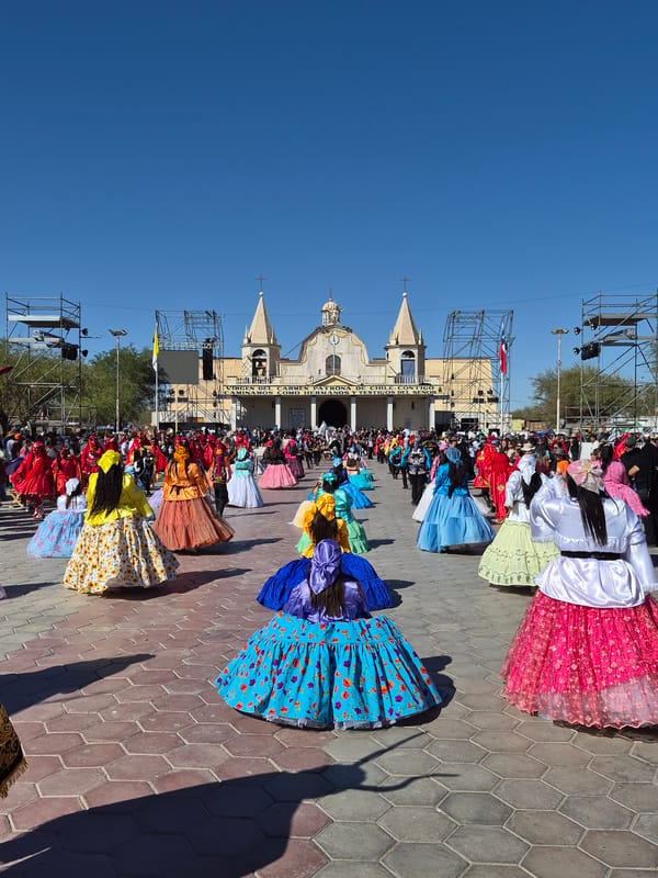 Traditional procession and dancing at Pozo Almonte festival