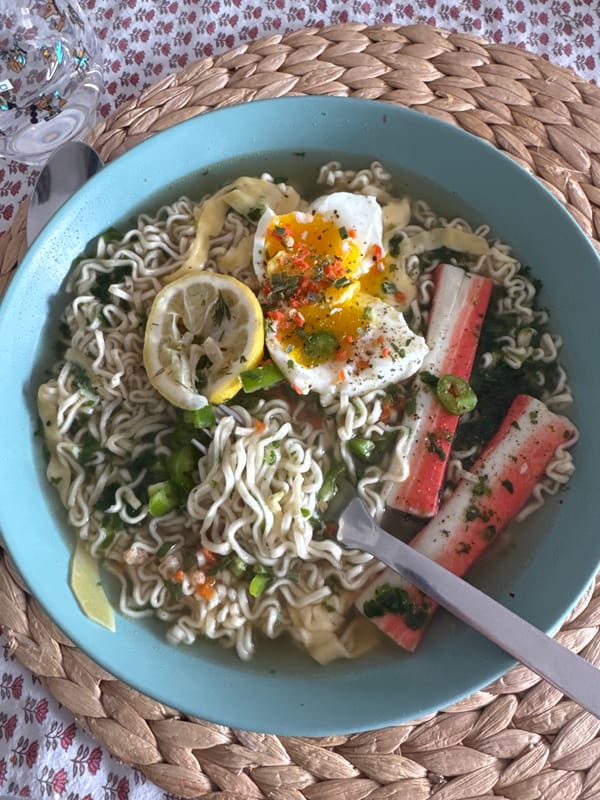 Ramen breakfast photographed in Ramat Gan, Israel