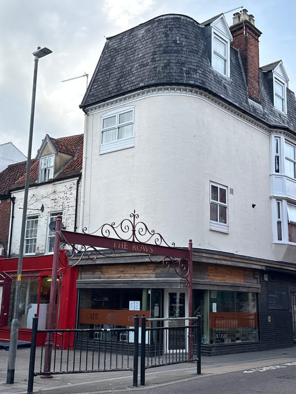Tourist documents walking tour through Great Yarmouth's historic Rows