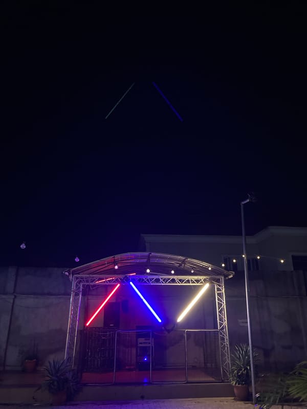 Nighttime DJ event illuminates Topfit Arena in Gwarinpa, Nigeria