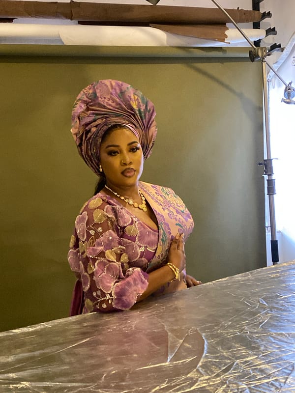 Portrait photography session documents traditional Nigerian fashion in Badagry